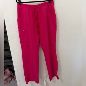 Figs shocking pink kade cargo scrub pants